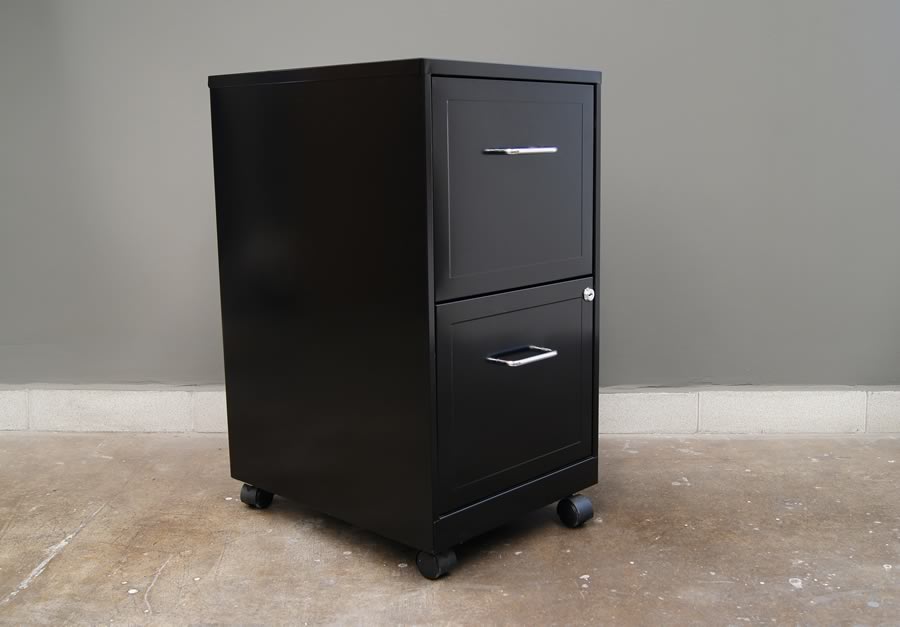 Archivero para almacenaje de documentos tamaño carta metálico de 2 gavetas con ruedas