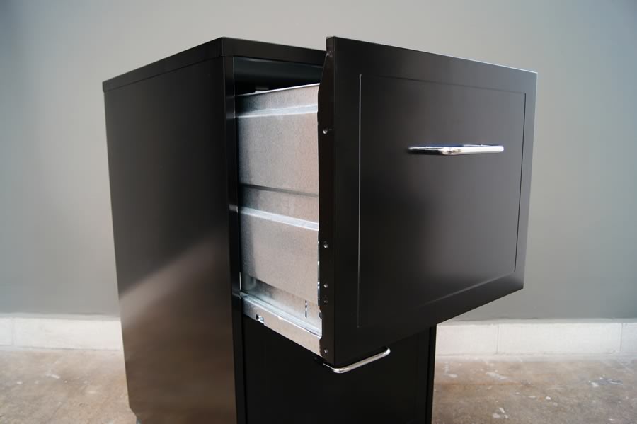 Archivero para almacenaje de documentos tamaño carta metálico de 2 gavetas con ruedas