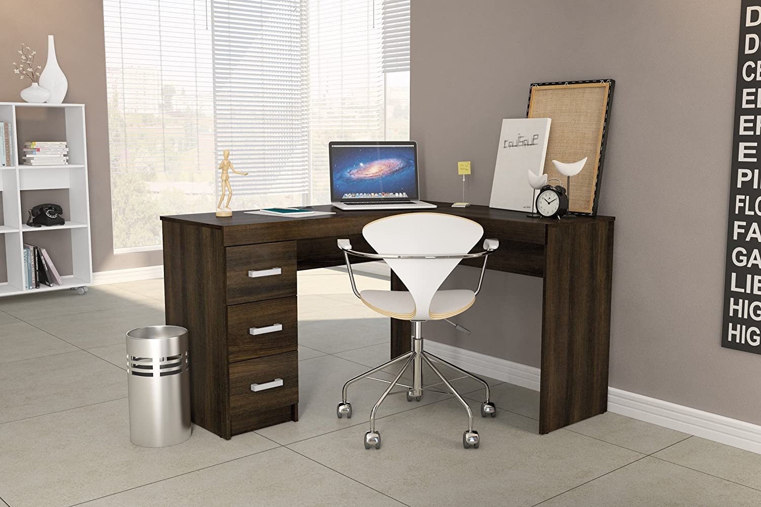 Escritorio Para Oficina Fénix En L De 1 Cajón 