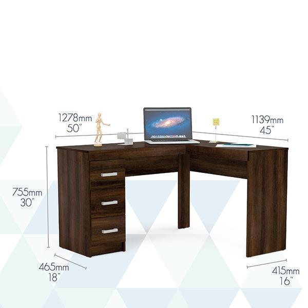 Escritorio con cajones, escritorio de madera de pino para estudio y  trabajo, escritorio de computadora para oficina en casa (color : 3.1 in de  grosor