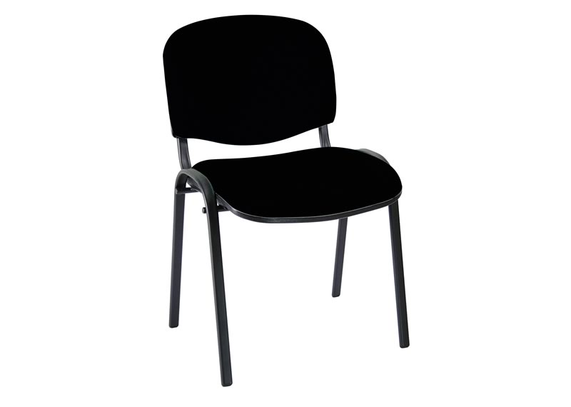 Silla iso sencilla de 4 patas tapizada en tela, para sala de espera o capacitación