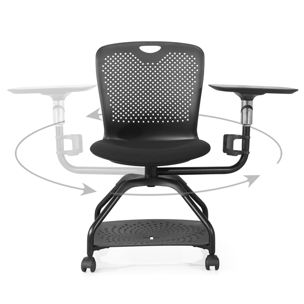Silla de capacitación y escolar 360° con paleta negra