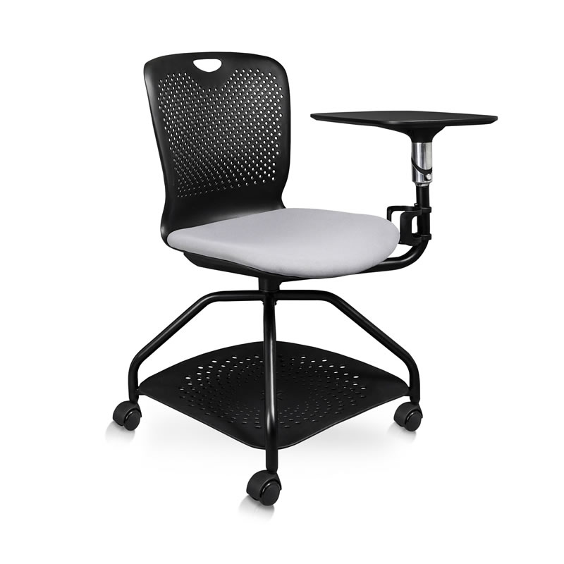Silla de capacitación y escolar 360° con paleta negra