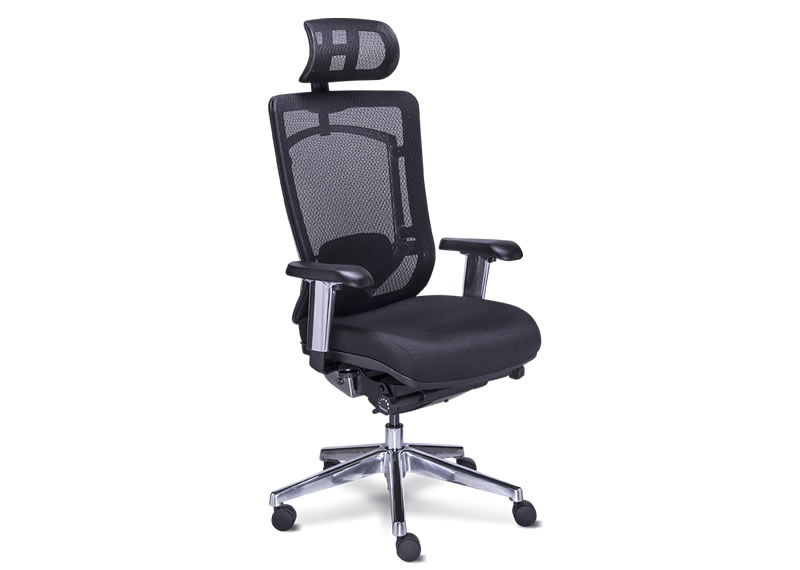 Sillón ejecutivo para oficina con cabecera, mecanismo synchro