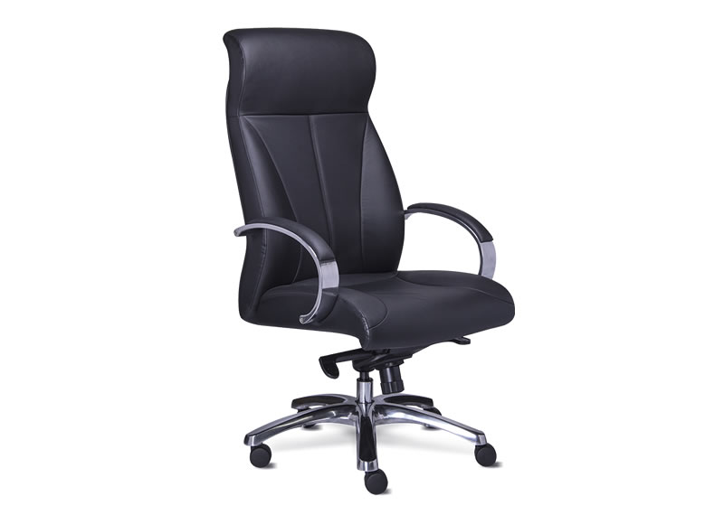 Sillón ejecutivo en piel negro Ivory y Café