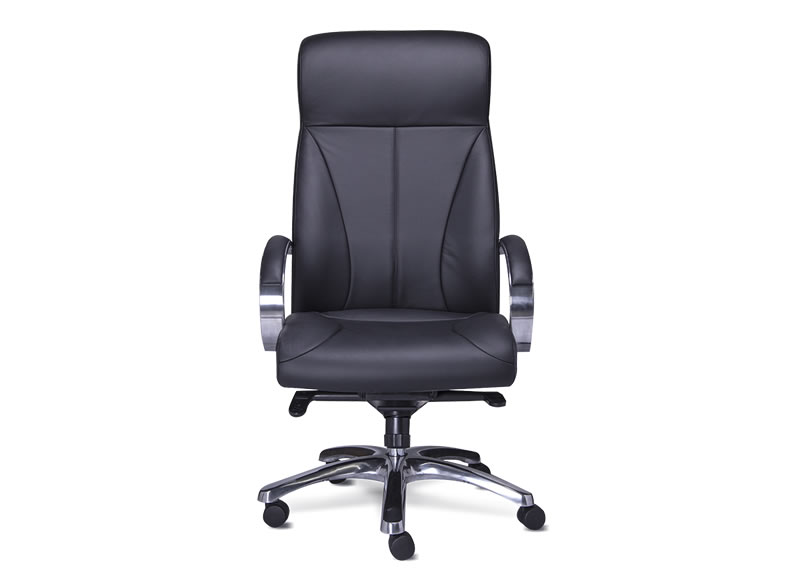 Sillón ejecutivo en piel negro Ivory y Café