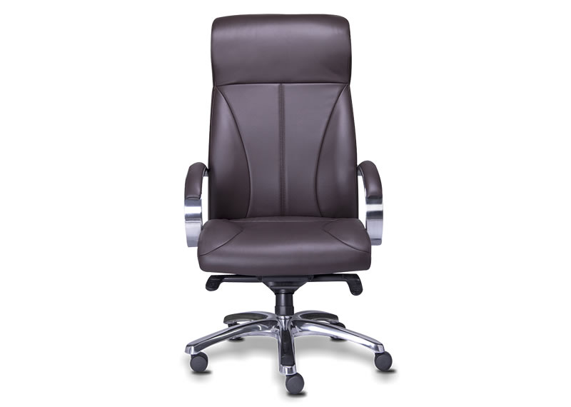 Sillón ejecutivo en piel negro Ivory y Café