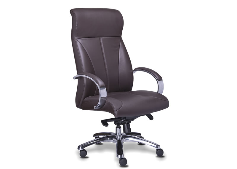 Sillón ejecutivo en piel negro Ivory y Café