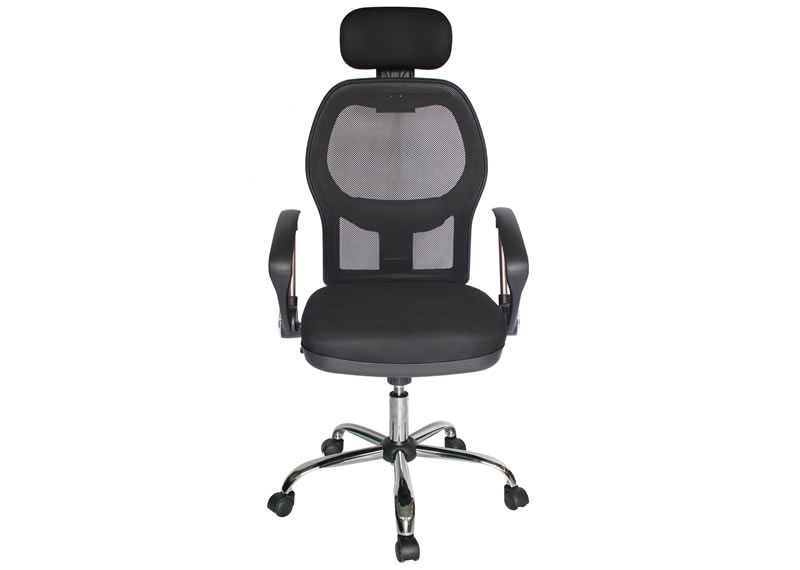 Silla cantabria para hogar u oficina con soporte lumbar y malla negra