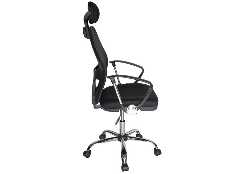 Silla cantabria para hogar u oficina con soporte lumbar y malla negra