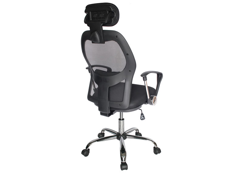 Silla cantabria para hogar u oficina con soporte lumbar y malla negra