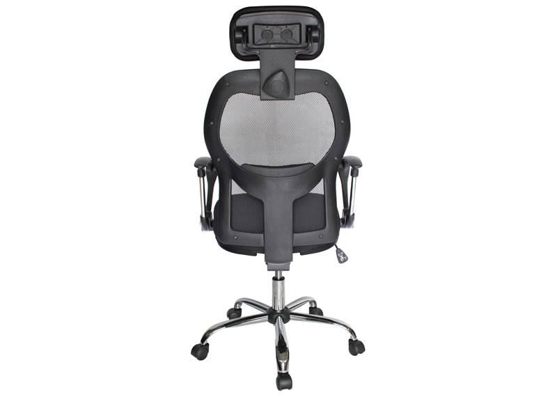 Silla cantabria para hogar u oficina con soporte lumbar y malla negra