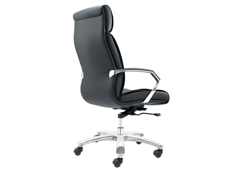 Silla ciani para directivos de vinipiel negra con respaldo alto