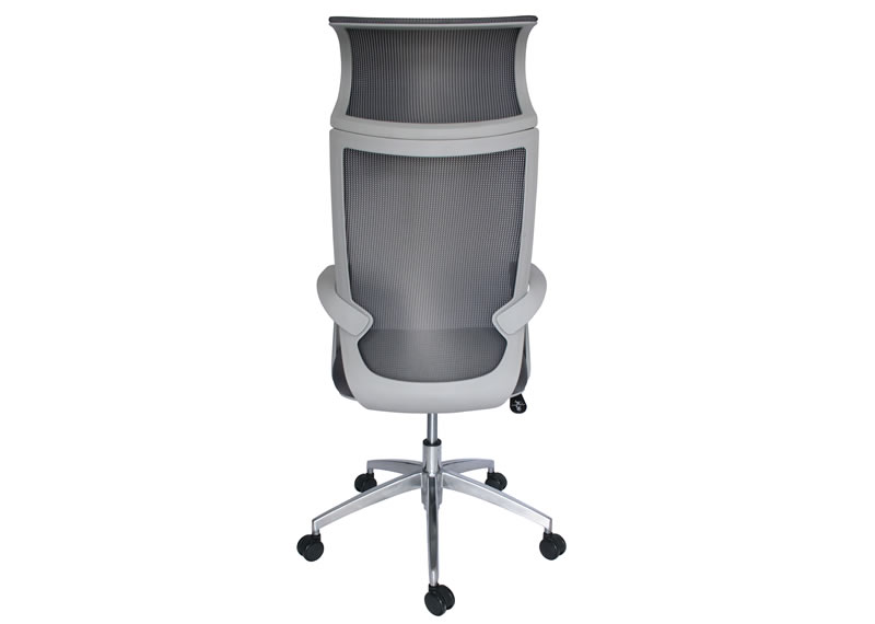 Silla ejecutiva modelo equa con respaldo alto en mesh gris