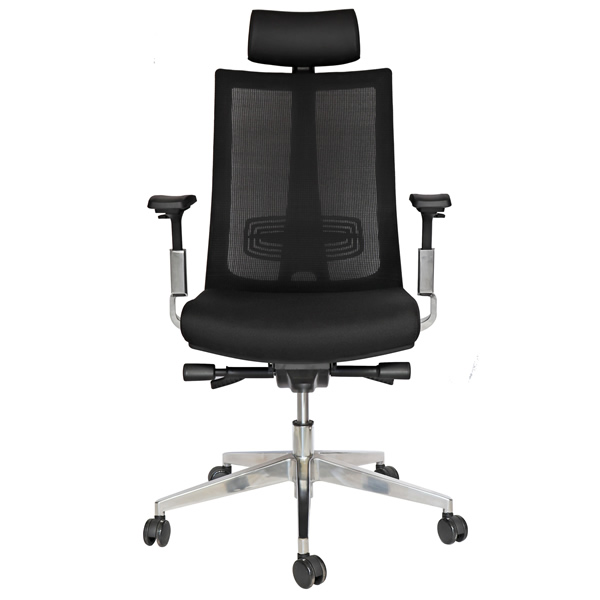 Silla gerencial natalino de malla con soporte lumbar