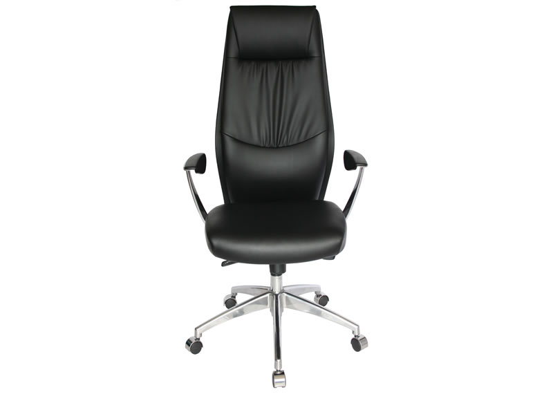 Silla gerencial paoli respaldo alto de vinil color negro