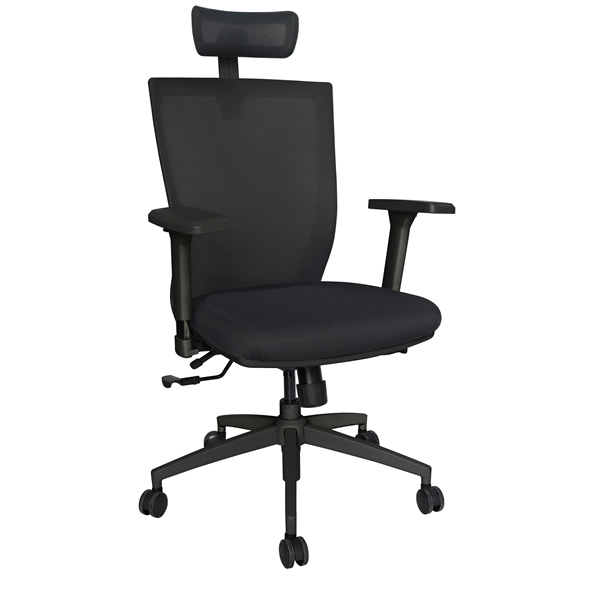 Silla para ejecutivos modelo soho con cabecera, color negra