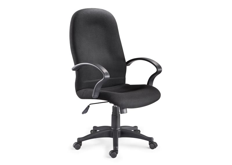 Silla valentina tapizada en tela de color negro