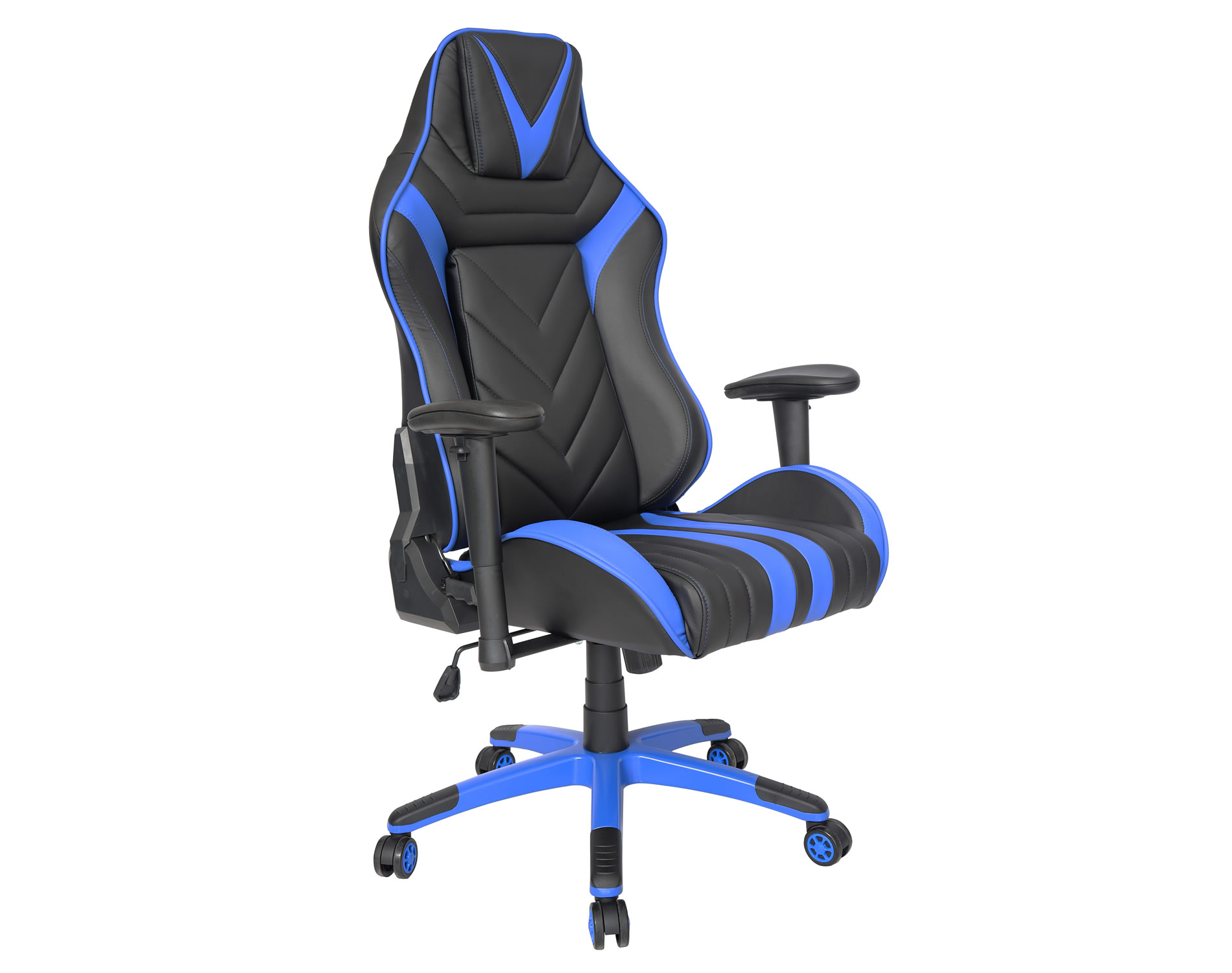 Silla gamer azul con negro moderna y ergonómica