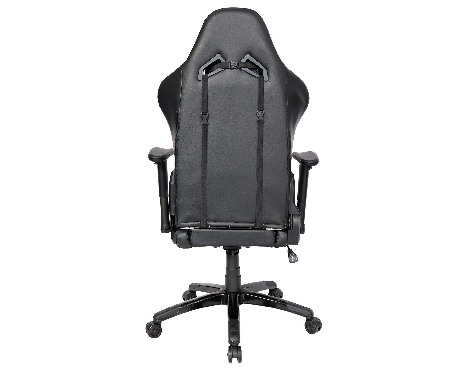 Silla gamer negro con detalles en blanco con almohadilla lumbar