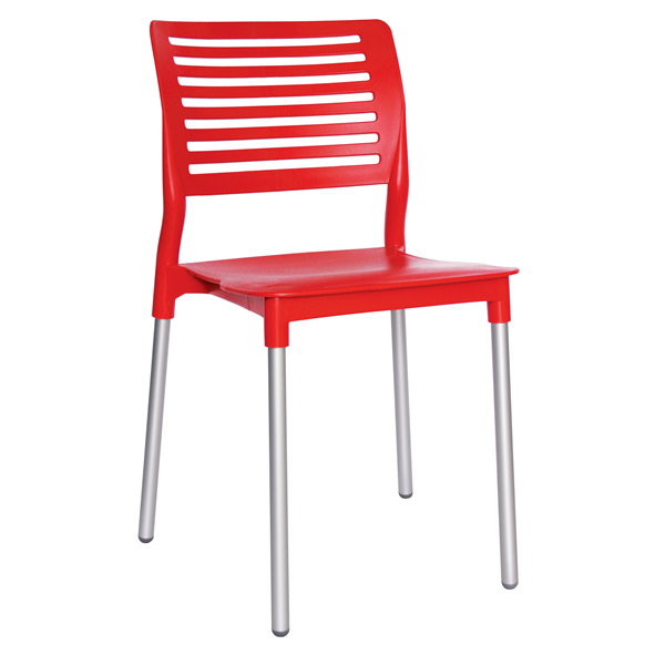 Silla breeze de polipropileno resistente a los rayos UV para cafeterías
