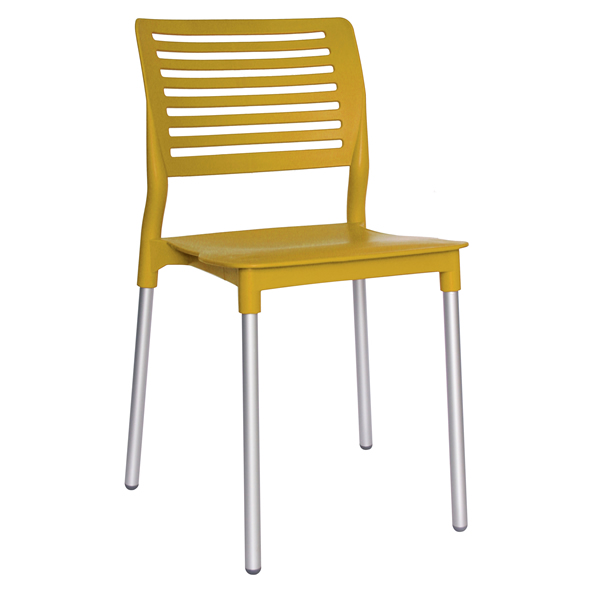 Silla breeze de polipropileno resistente a los rayos UV para cafeterías