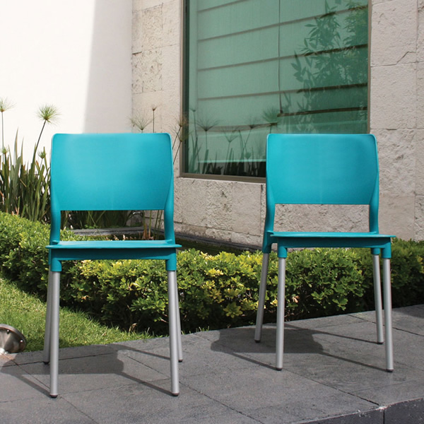 Silla reef para interperie de polipropileno y aluminio