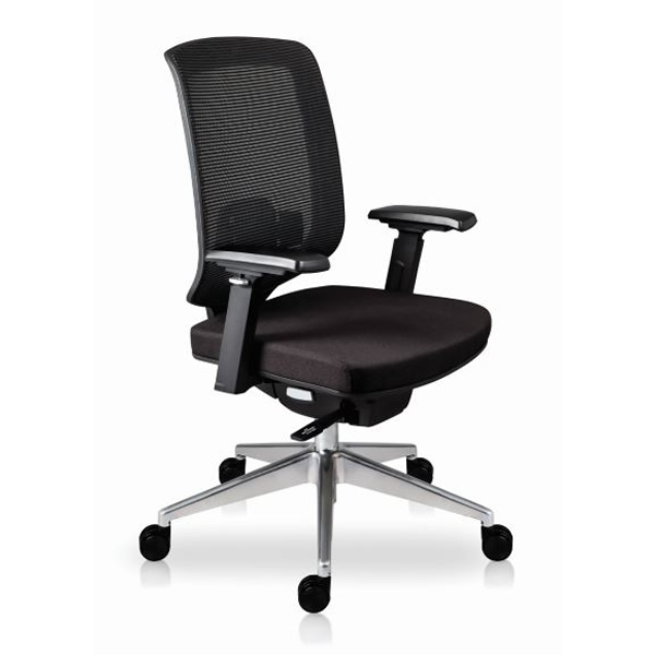 Silla finisterre negra para ejecutivos con soporte lumbar y asiento slider
