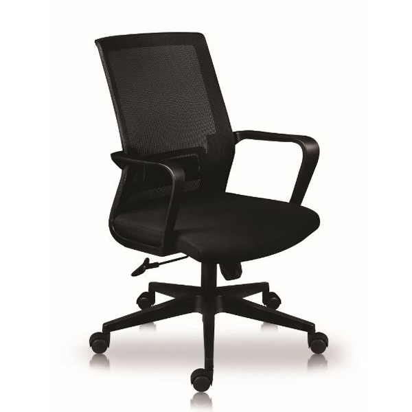 Silla operativa lituania de malla con soporte lumbar y brazos fijos