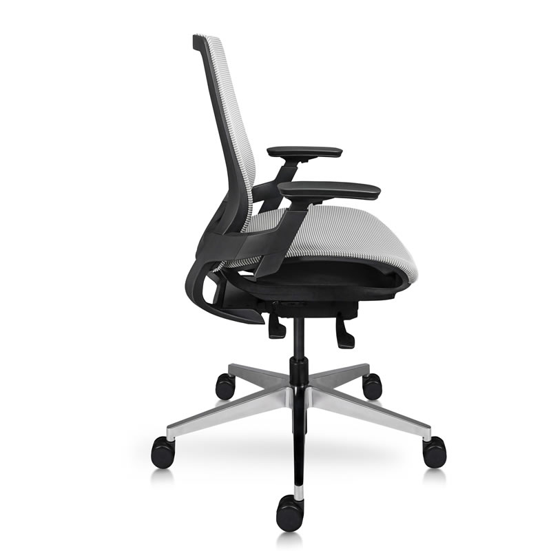 Silla ejecutiva Monaco tapizada en malla gris con asiento slider