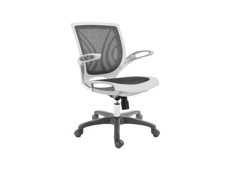 Silla york blanca con asiento y respaldo de malla y estructura plástica