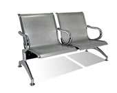 Banca de metálica cromada con brazos de aluminio de dos plazas