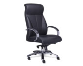 Sillón ejecutivo en piel negro Ivory y Café