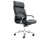 Silla ciani para directivos de vinipiel negra con respaldo alto