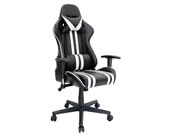 Silla gamer negro con blanco y almohadillas diseño moderno y elegante