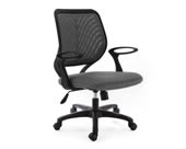 Silla alex  para oficina  tapizada en malla negra con brazos fijos