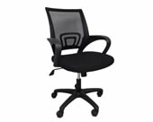 Silla operativa Black Jack tapizada en malla negra