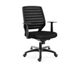 Silla operativa irlanda tapizada en mesh y tela color negra con brazos fijos en T