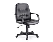 Silla sk001 con respaldo bajo tapizado en vinil negro