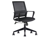 Silla sling operativa tapizada en malla con soporte lumbar y brazos fijos